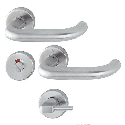 HOPPE Paris SecuSan Stainless Steel Bathroom/WC Interior Door Handle Set